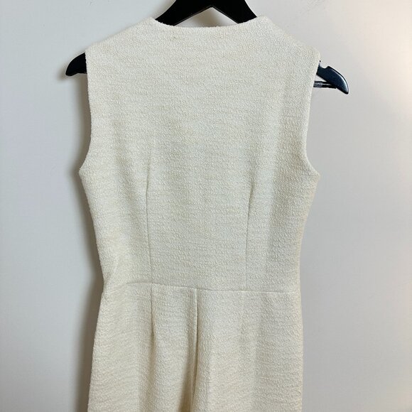 MANGO Sleeveless Tweed Jumpsuit in Cream Size Small - Picture 7 of 9